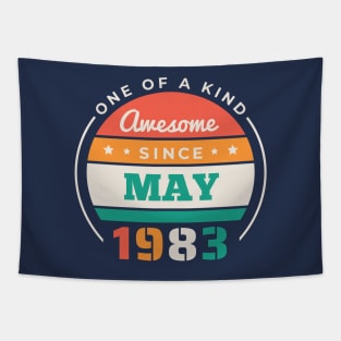 Retro Awesome Since May 1983 Birthday Vintage Bday 1983 Tapestry