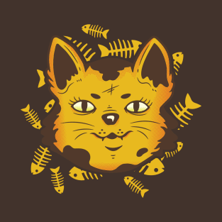 Cat And Fishbones T-Shirt