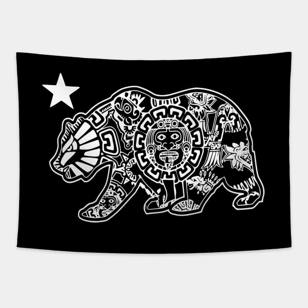 California Aztec Bear Tapestry by Uniq_Designs