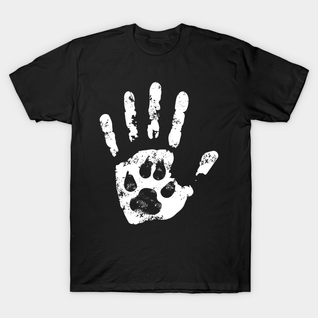 Pet Lovers Hand and Paw Print Paint - Dog Lover - T-Shirt