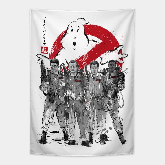 Ghostbusters sumi-e Tapestry by DrMonekers