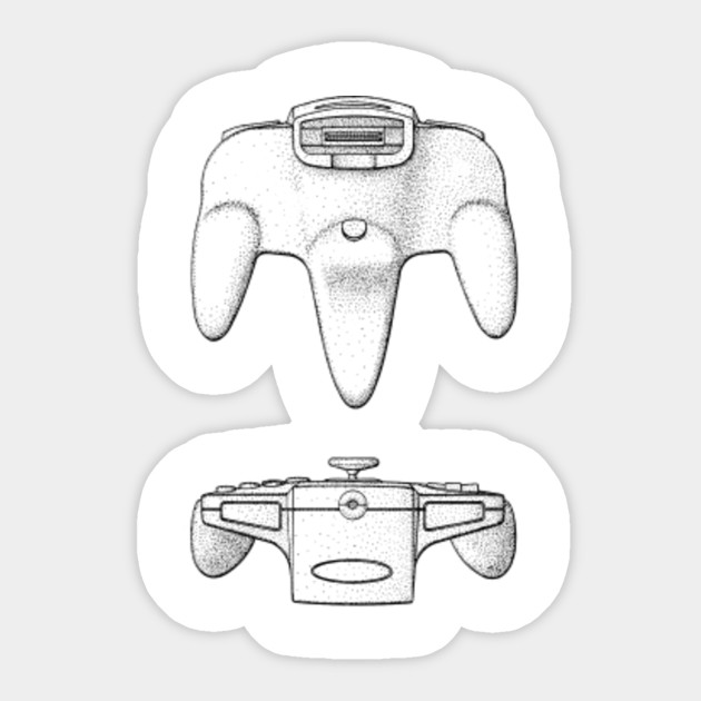 Game Controller Vintage Patent Hand Drawing Game Sticker Teepublic