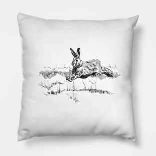 Hare Ink Drawing Pillow