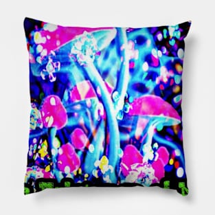 Neon Mushrooms Pillow