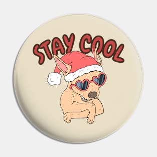 Christmas Dog With Glasses Pin