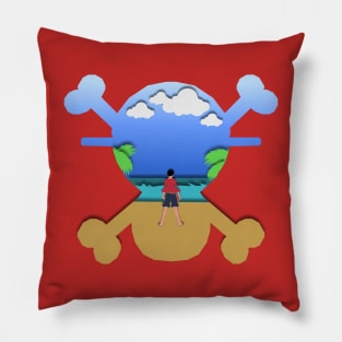 Paper cut pirate anime design Pillow