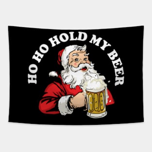 Ho Ho Hold My Beer Santa Claus Tapestry