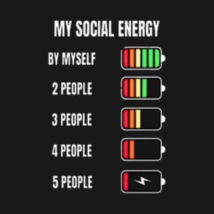 Funny Introvert Humor , My Social Energy T-Shirt