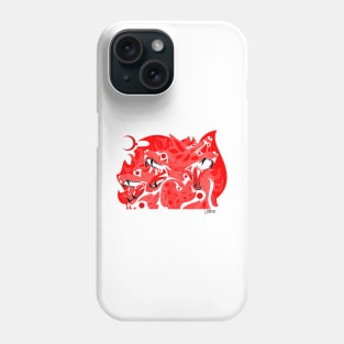 cadejo hell hound of cerberus dogs ecopop in flames art Phone Case