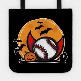 Funny Vampire Dracula Baseball Halloween Gift For Baseball Lovers Tote