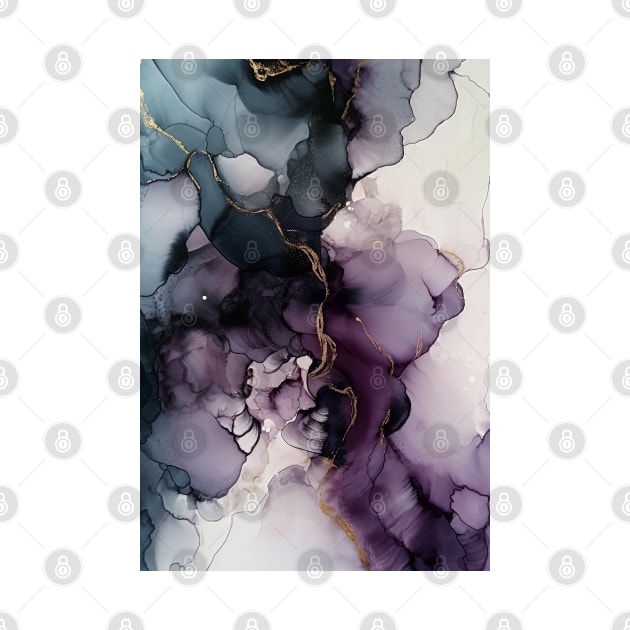 Purple Thunder - Abstract Alcohol Ink Art by inkvestor