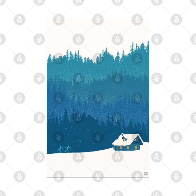 nordic ski winter wonderland scene by SFDesignstudio