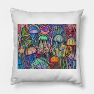 Jellyfish Swarm Pillow