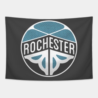 Rochester Flower logo - turquoise Tapestry
