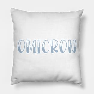 Light Blue Omicron Letter Pillow