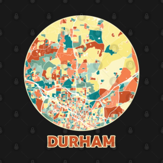 Durham map in mozaique colors by SerenityByAlex