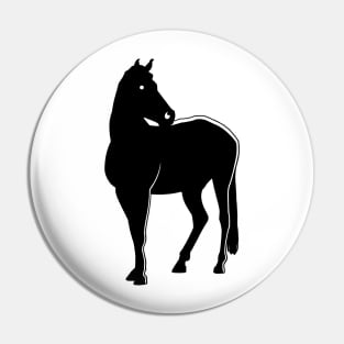 Horse Black Silhouette Animal Pet Cool Style Pin