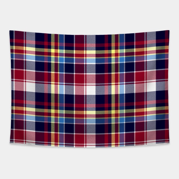 Blue and Red Check Texture Tartan Plaid Pattern Tapestry by admeral