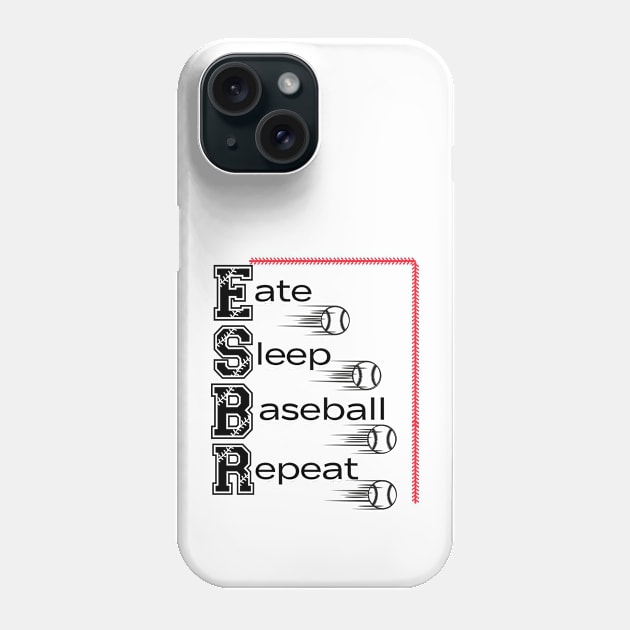 Eat Sleep Baseball Repeat Baseball Player Funny Baseball Phone Case by BukovskyART