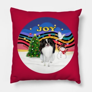 "Christmas Joy" with a Japanese Chin Pillow