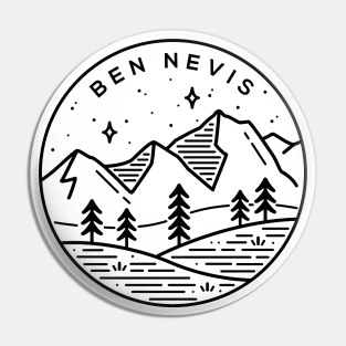 Ben Nevis, Scotland Landscape Emblem - White Pin