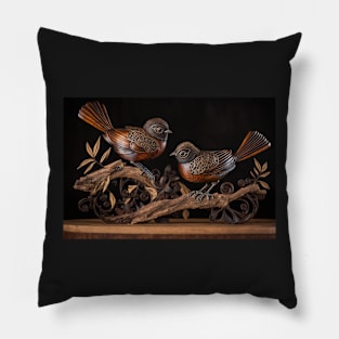 Carved birds Pillow