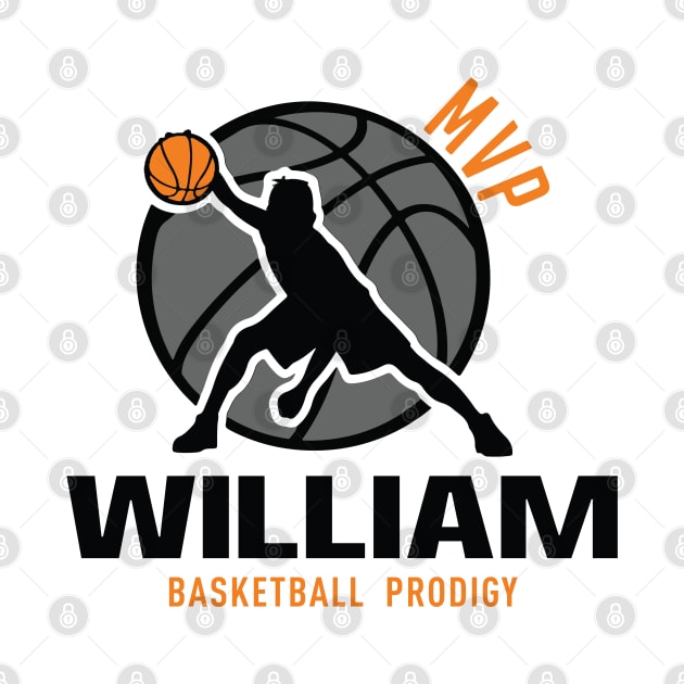 William MVP Custom Player Basketball Prodigy Your Name by Baseball Your Name