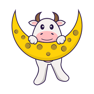 Cute cow is on the moon T-Shirt