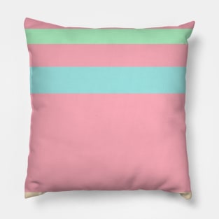 An attractive confection of Light Pink, Blue Lagoon, Magic Mint and Pale Peach stripes. Pillow