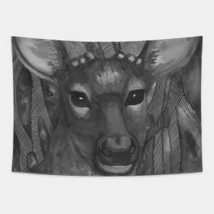 Forest bnw deer Tapestry