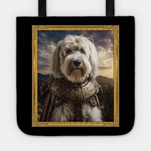 Gallant English Sheepdog - Medieval English Knight (Framed) Tote