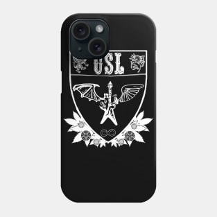 USL crest with ladies, (Black Tee) Phone Case