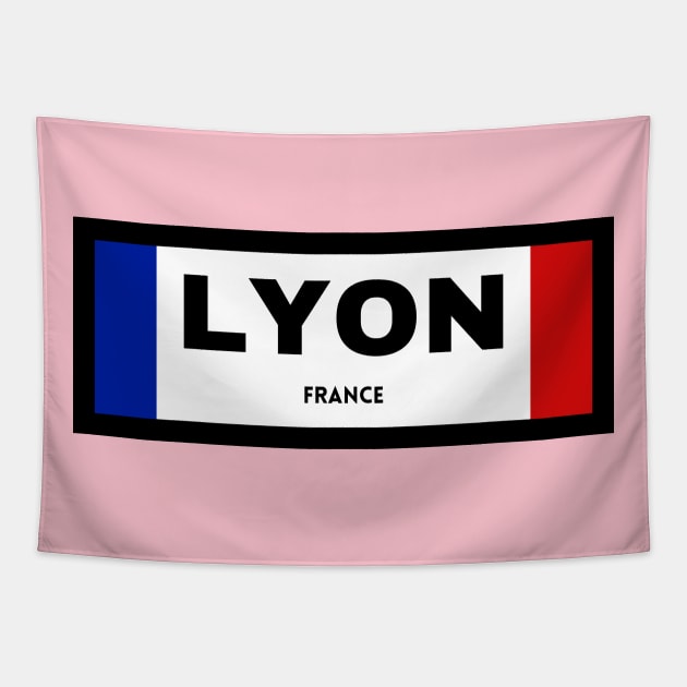 Lyon City in French Flag Tapestry by aybe7elf