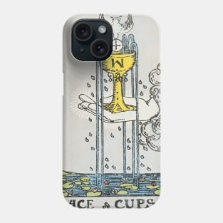 Ace of cups tarot card (distressed) Phone Case