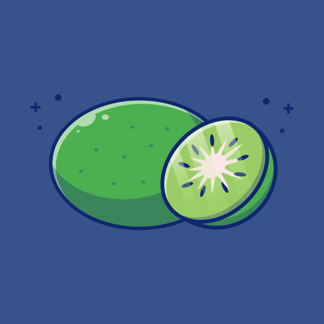 Kiwi And Slices Of Kiwi Cartoon by Catalyst Labs