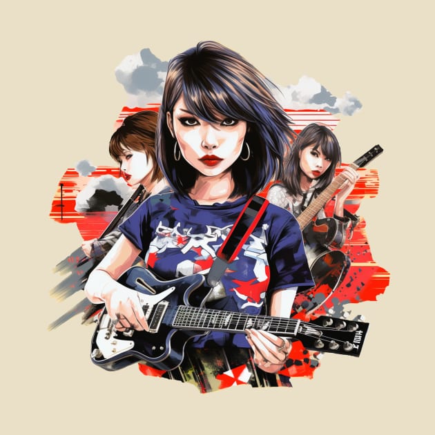 Japanese Girl Rocker Pop Punk Rocker Band Pop Art by LunaElizabeth