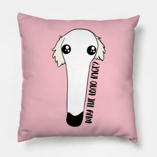 Why the long face?  A cute and funny borzoi dog face Pillow