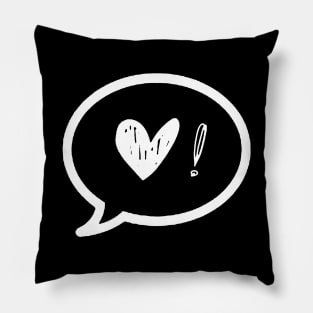 White heart and an exclamation point Pillow