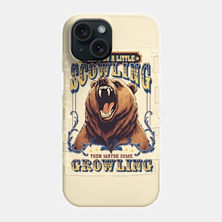 vintage circus bear scowling growling angry bad temper Phone Case