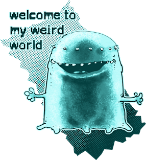 welcome to weird world alien cartoon Magnet