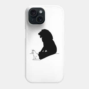 Cat with roaring lion shadow Phone Case