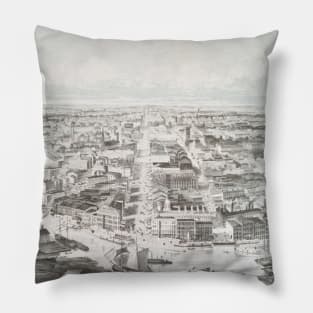 Vintage Pictorial Map of Buffalo NY (1853) Pillow