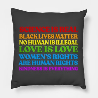 Science Is Real - Human Rights Typographic Design Pillow