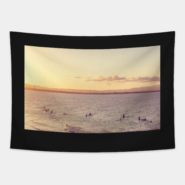 Afternoon Surf in Byron Bay Tapestry by MT Photography & Design