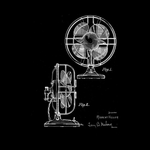 Electric Fan Vintage Patent Drawing by TheYoungDesigns