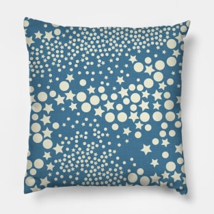 Galaxy Glam Geometry / Vintage Blue and Cream Shades Pillow