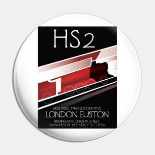 High Speed Two vintage travel poster Pin