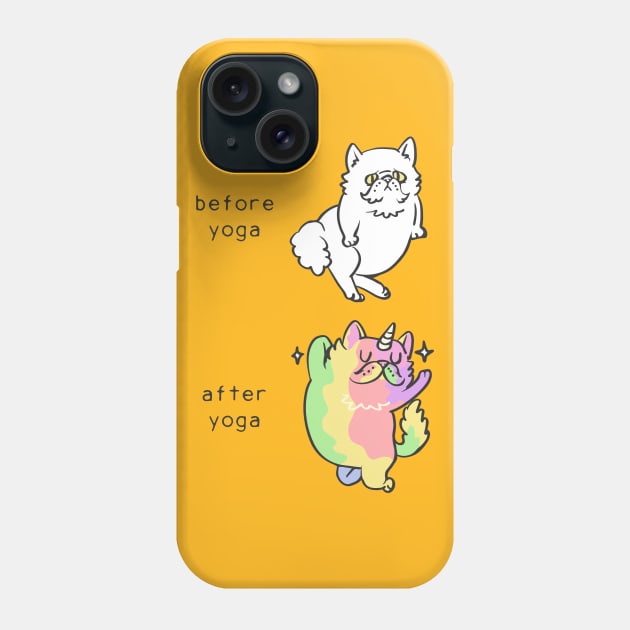 Persian Cat After Yoga Phone Case by huebucket