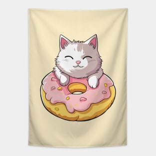 Cute cat with donut #2 Tapestry