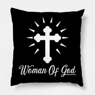 Woman Of God - Cross Bottony - White - Christian Series 11W Pillow